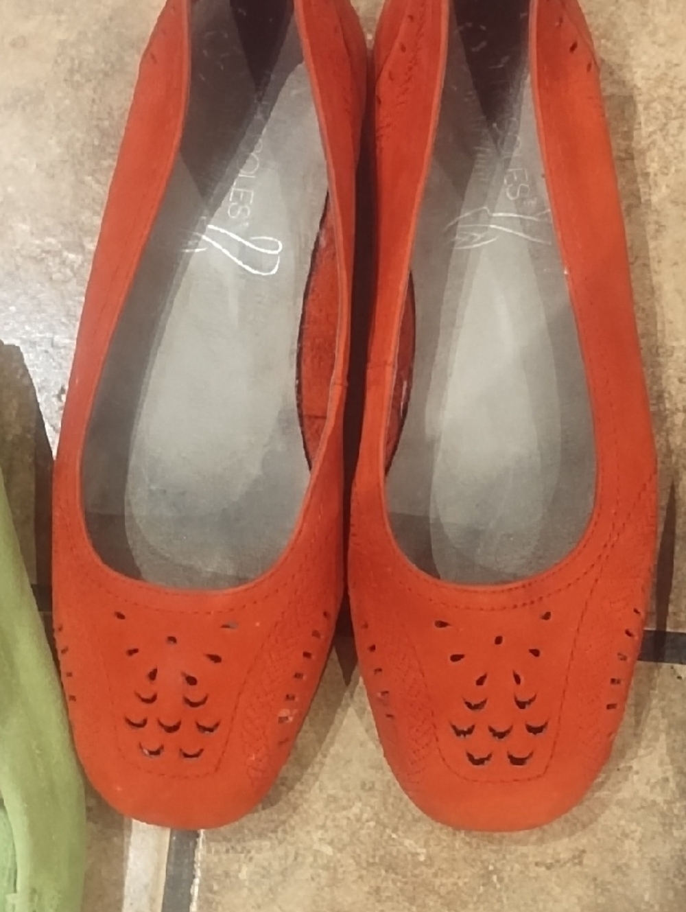 #0132 AEROSOLES 3 Pair Suede Slip-On Loafers in Blue, Red, and Green - Picture 3 of 10